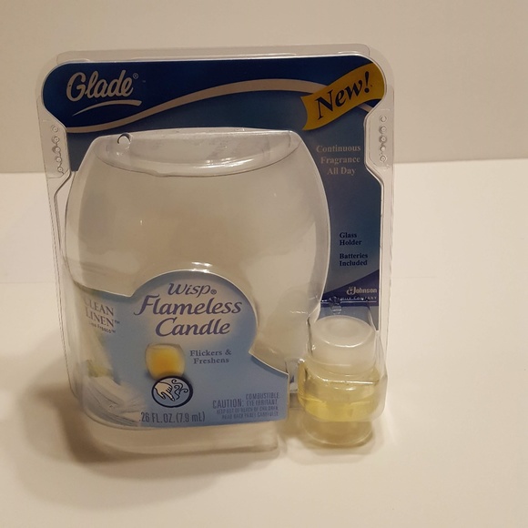 Glade Accents Glade Wisp Flameless Candle Clean Linen Sc Johnson
